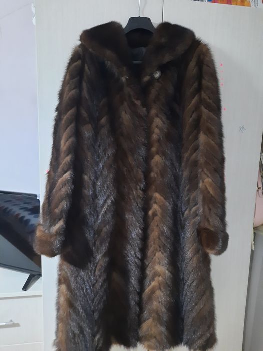 Haină lunga din  blana naturala de nurca
