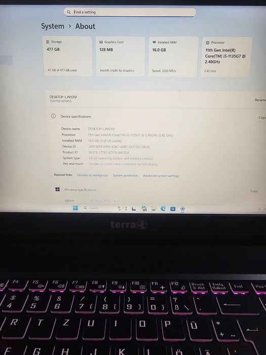 Laptop Terra i5-1135G7/ ssd 512gb/ 16gb Ram