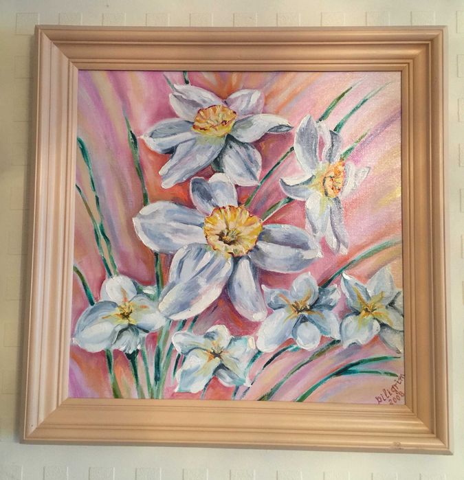 Картина "НАРЦИССЫ". Масло.