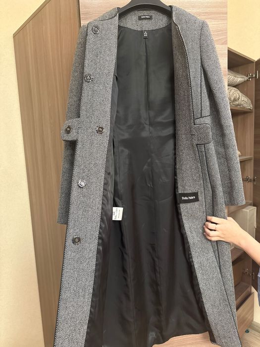 Пальто женское серое размер S