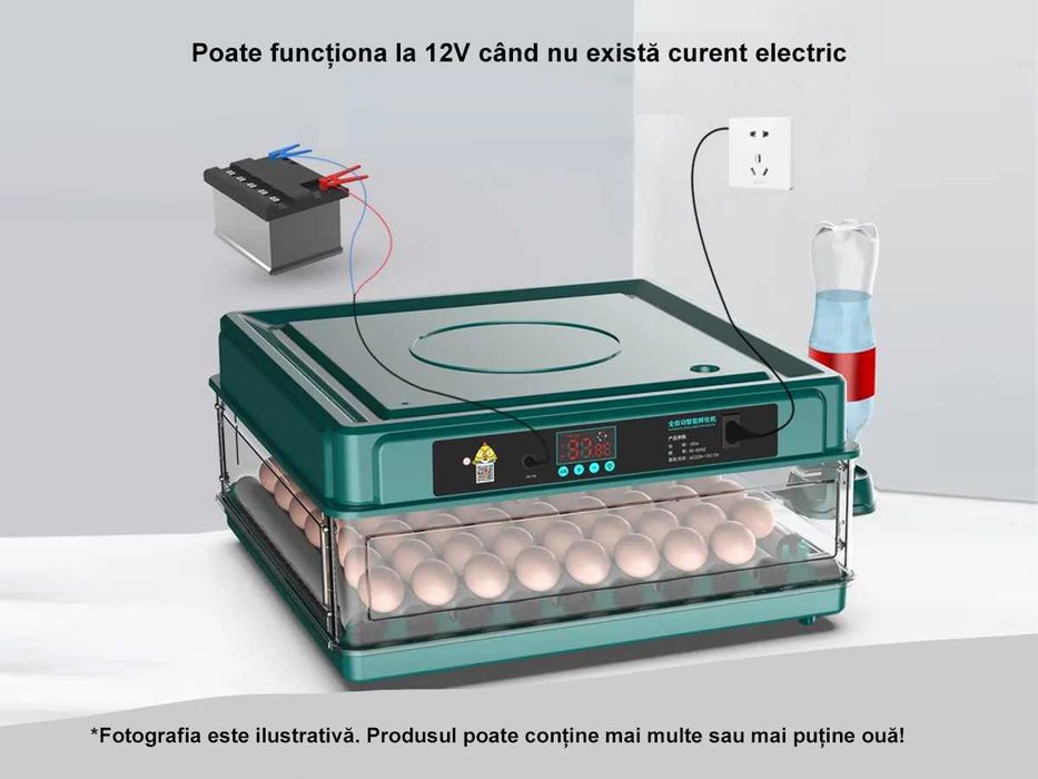 Incubator Automat 48 de oua pui Clocitoare Rata Gisca Eclozator