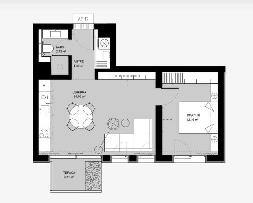 Предлагаме Ви двустаен апартамент в жк. Овча Купел