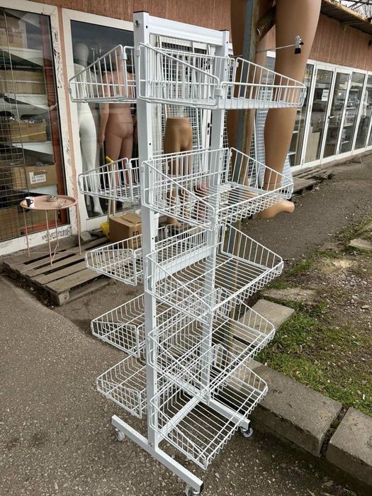 Стелаж с кошници  5+5  бял