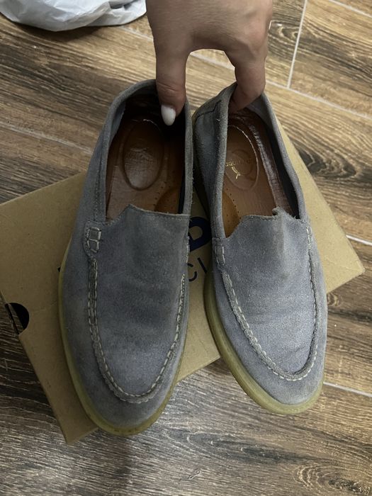 Лоферы натуральная замша