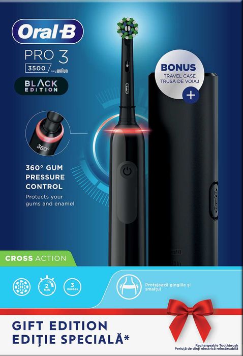 Periuta de dinti electrica Oral-B Pro 3 Cross Action, 3 programe