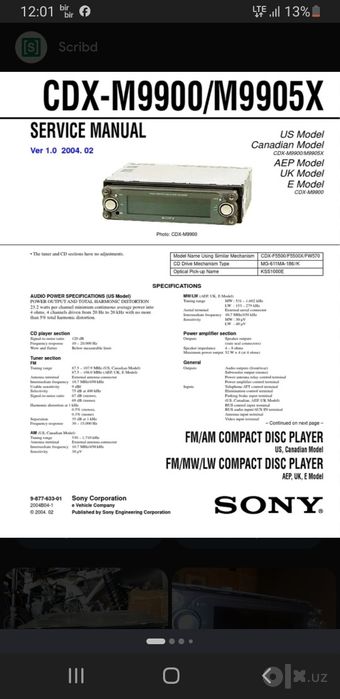 Sony magnitafon sotiladi