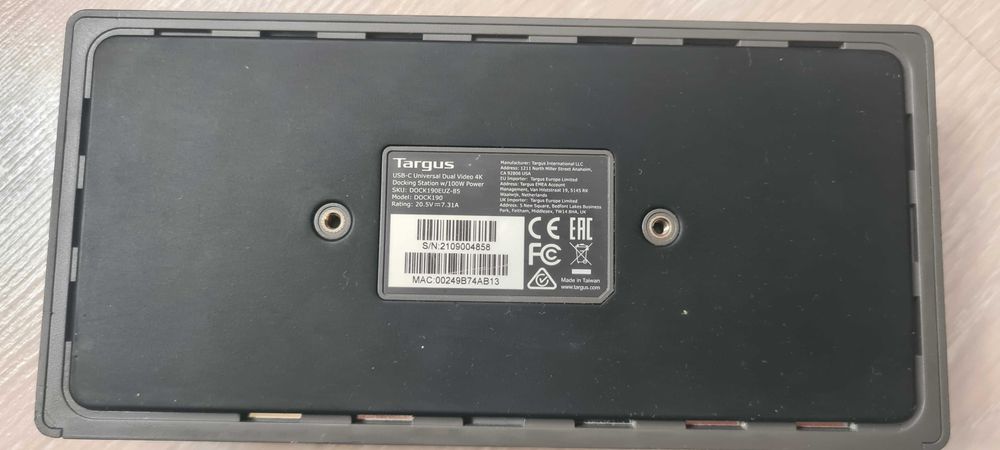 Docking Station Targus DOCK190 USB-C Universal – Dual 4K – Testat