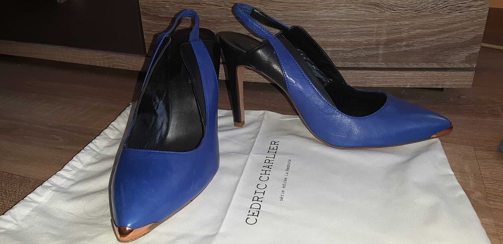 Обувки с висок ток от естествена кожа CEDRIC CHARLIER