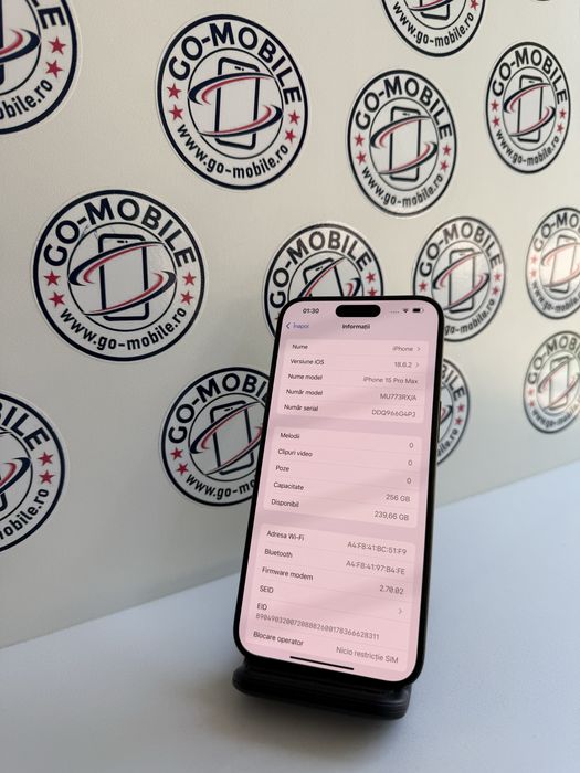 iPhone 15 Pro Max - 256GB - Negru - Impecabil - Garantie
