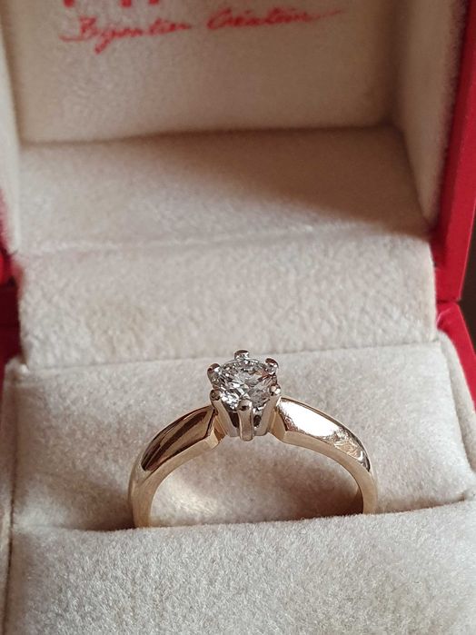 Solitaire logodna cu diamant natural 0,5ct