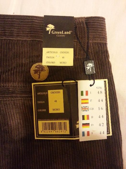 Pantaloni jeans catifea GreenLand Italy 42cm in talie, 122cm lungime