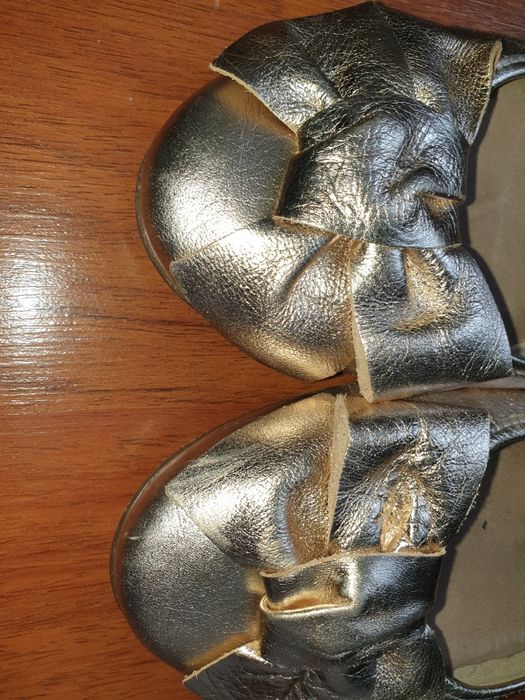 Vand balerini aurii din piele naturala Dasha 38