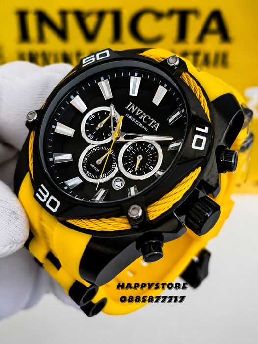 INVICTA Vanguard Yellow/Black 50 mm, Инвикта нов мъжки часовник