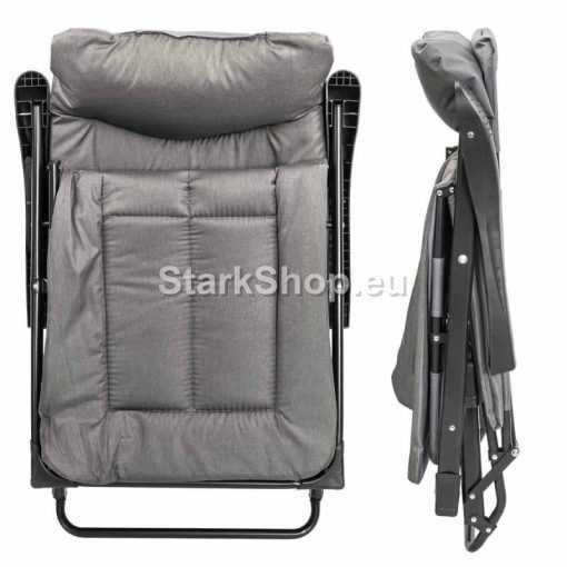 Сгъваем Шезлонг – Походно Легло Сив Цвят метална конструкция