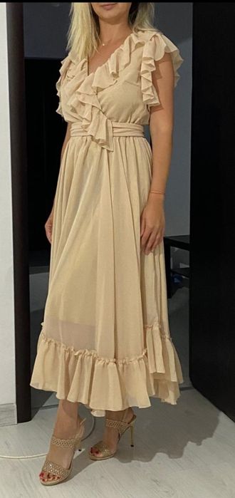 Rochie crem din voal Aria