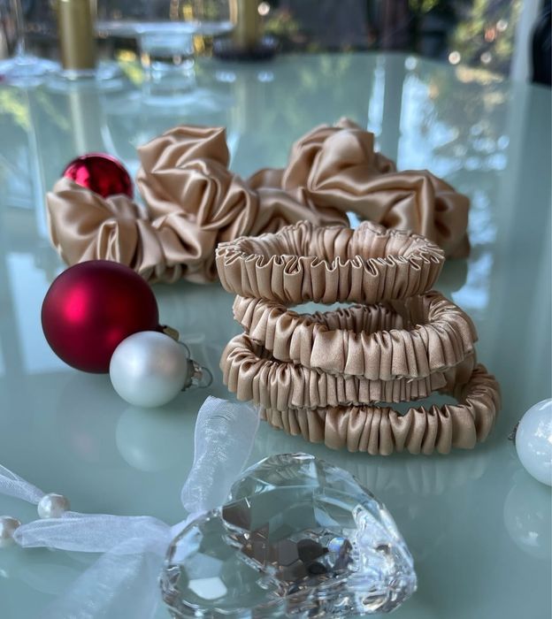 Скрънч, ластик за коса от естествена италианска  коприна