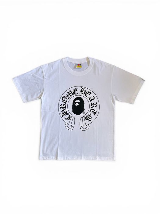 Bape X Chrome hearts tee white