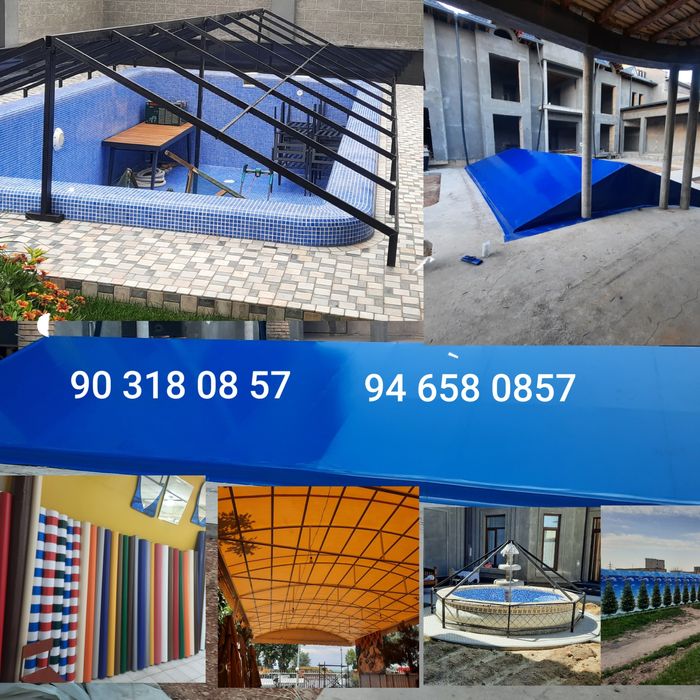 Бассейн Банер бассен баннер навес сварка тент установка киламиз оптим