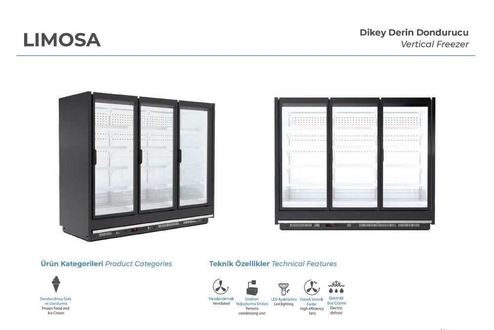 Vitrina verticala congelare LIMOSA - fara agregat/ 5 usi - 390 cm/NOU