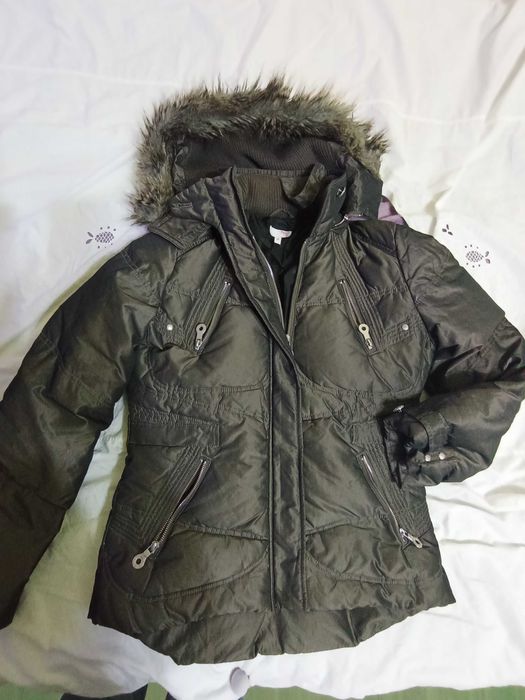 Jacheta/Geaca Maron sidef Next UK, umplutura puf+pene, calduroasa