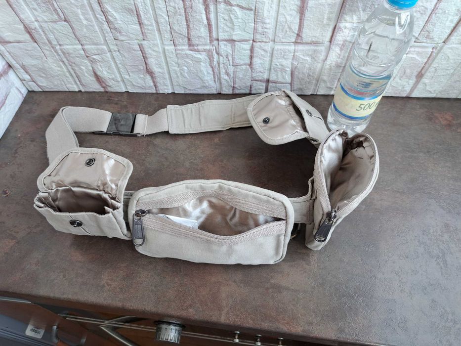 чанта за кръста Adidas by Stella McCartney,бежова чантичка,адидас,бана