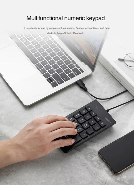 Цифровой блок/Numpad Проводная Мембраная Клавиатура Rapoo K10