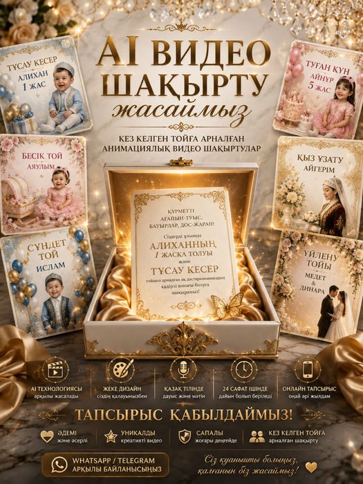 ИИ ВИДЕО шақырту жасау