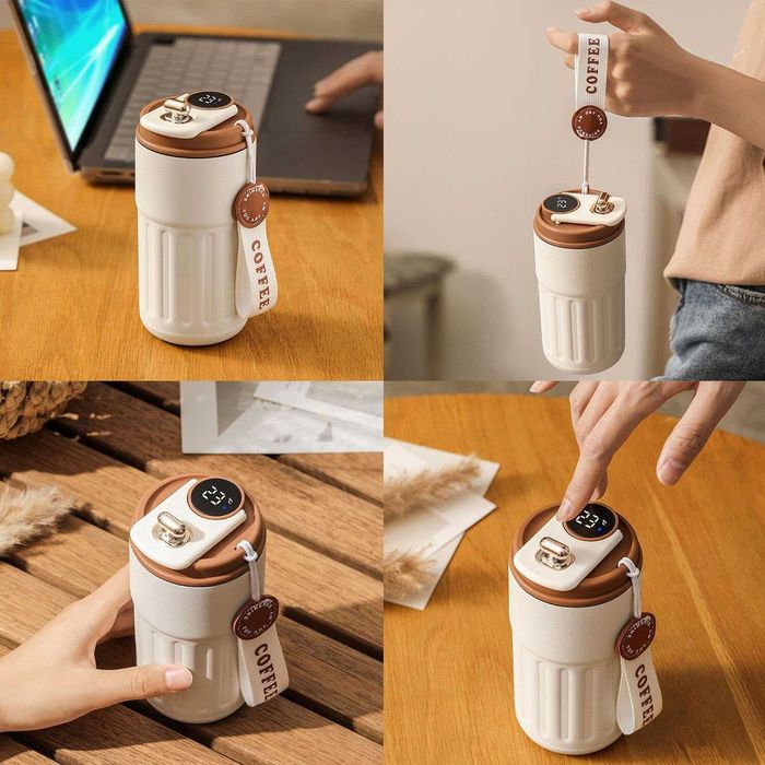 Преносима термо чаша с интелигентен LED дисплей за температура