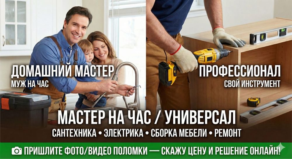 Мастер универсал (мастер на все руки) срочный вызов!