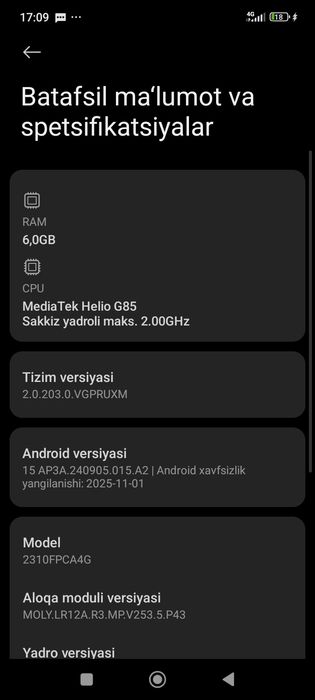 Poco C65 sotiladi. Xotira 6/128GB. Telefon ideal holatda, barcha funks