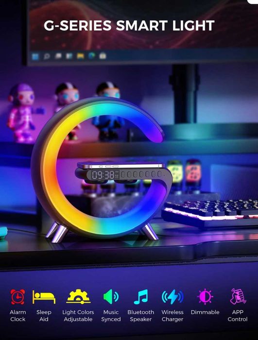 Smiling Shark Smart LED cu ceas cu alarmă