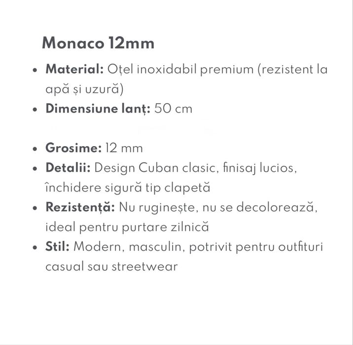 Lant cubanez Monaco 12mm nou