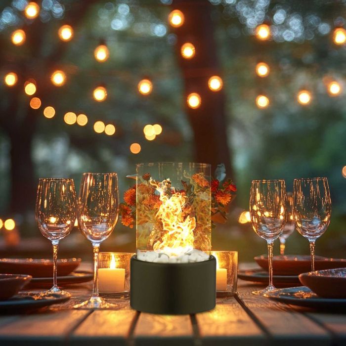 Semineu decorativ portabil pe bioetanol 28x16 cm fara fum sau miros