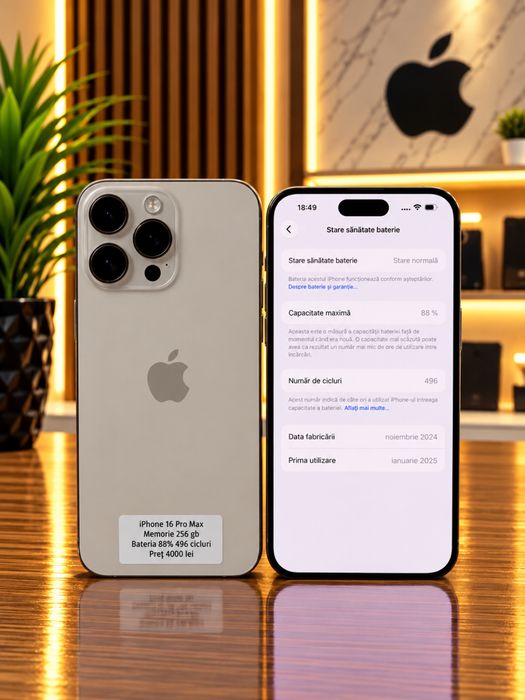 iPhone 16 Pro Max 256 GB, Pret 4000 lei