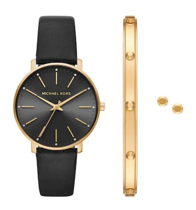 Set Michael Kors Pyper cu trei piese. Ceas, brățară și cercei.Mk1077Set.