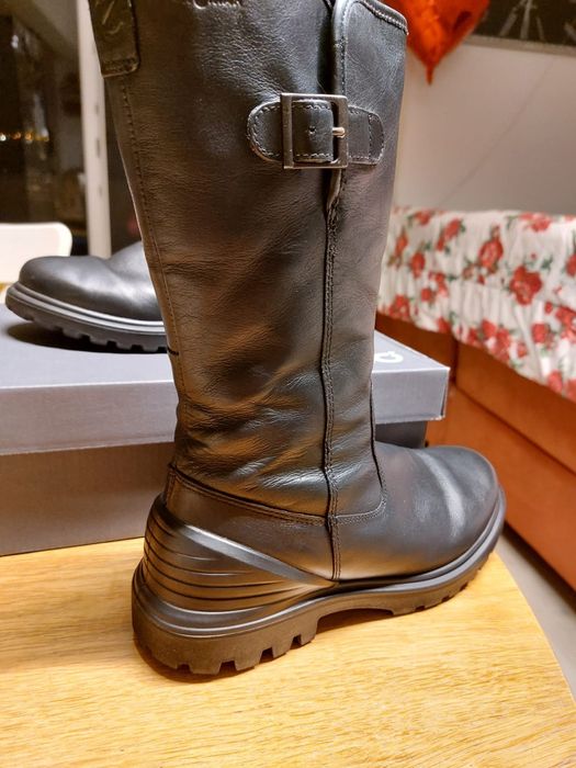 Cizme iarna Ecco, măr 37, piele naturala,  stare f buna