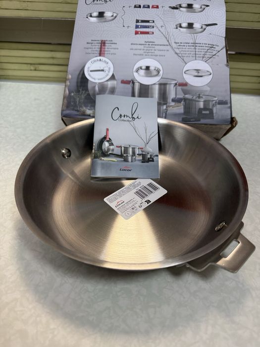 Подвижен комбиниран тиган от неръждаема стомана 20 см