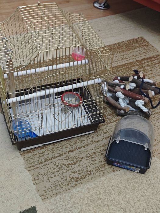 Клетка для попугая виесте со всем