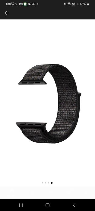 Apple Watch велкро каишка черна 38 мм / 40 мм / 41 мм