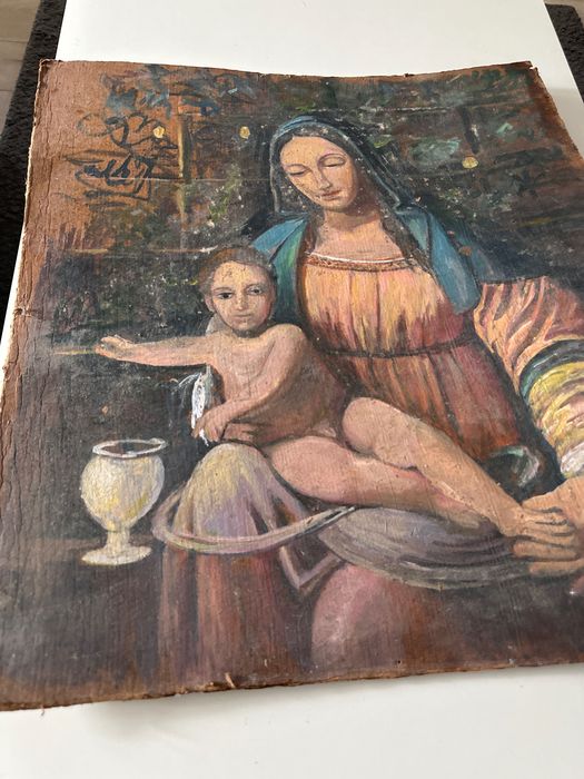 Pictură care reprezintă o scenă religioasă clasica