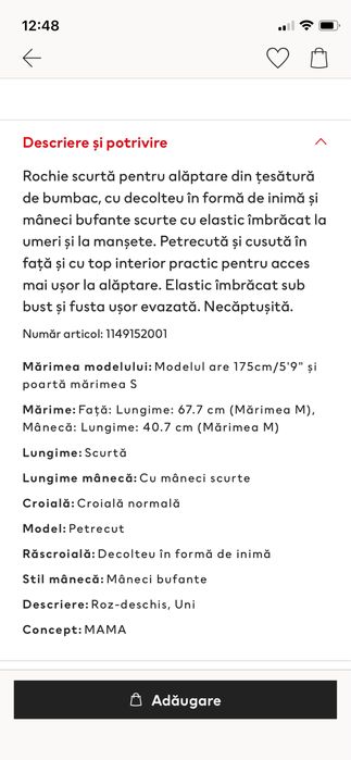 Rochii de gravide, de alaptare H&M MAMA