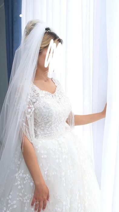 Свадебное платье б/у, XS–S