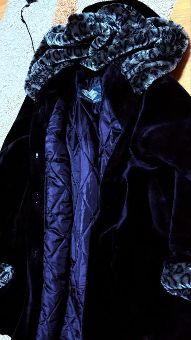 Faux fur long vintage coat 2XL