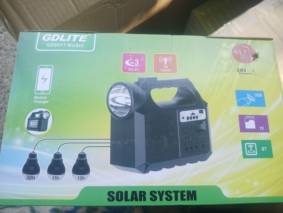 Kit Lanterna solara GD-8017 Music, portabil cu 3 becuri, 0800Vend