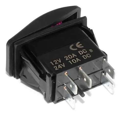 Копче бутон за вграждане за тромба клаксон HORN 12V/24V с червена LED подсветка, 5 пина, ON/OFF