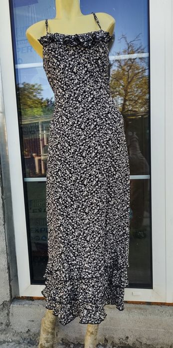 Rochie lunga volane si flori jersey Reserved L