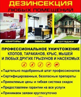 Дезинфекция от насекомых и грызунов