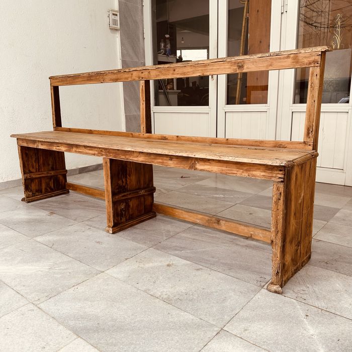 Антикварна италианска дървена пейка от края на Х|Х век