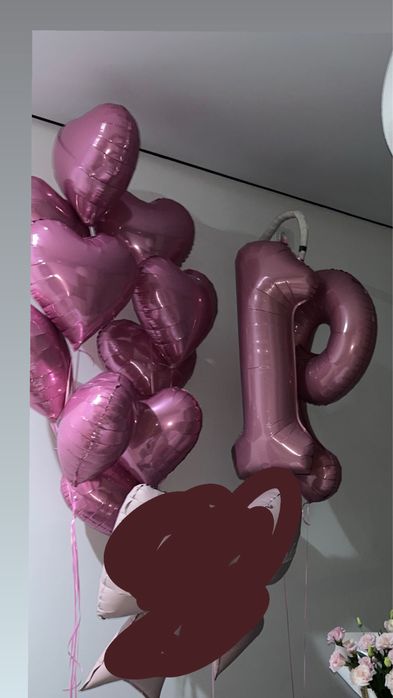 Шарики сердечко 10шт,19 цифр