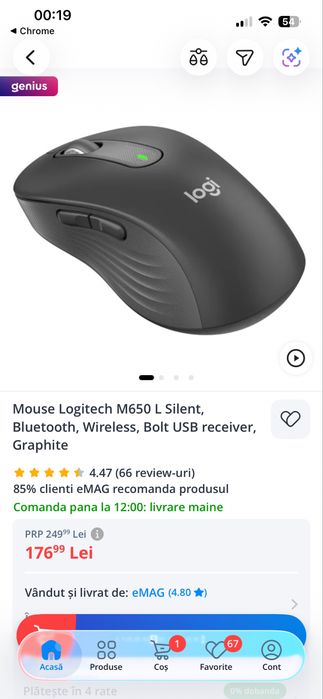 Mouse Logitech Signature  silent M650L Nou